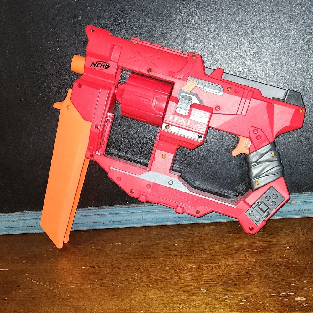 Nerf Red and Orange Halo-Themed Revolver Blaster